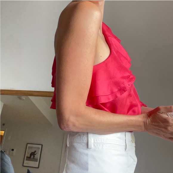 J. Crew Silk Ruffle One-Shoulder Top - Picture 5 of 8